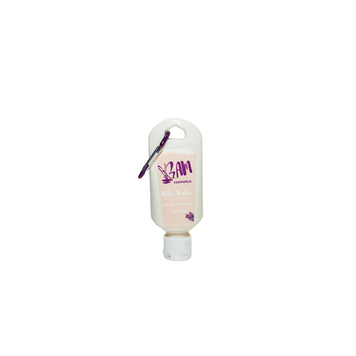 Palm Balm Lavender with clip (50ml) - BAM Cosmetics Store, natural skincare products, heel salves, organic body butters, best moisturisers for dry skin, lotion, vegan hand lotion, luxury skincare, Shea butter skin benefits, body butters for glowing skin, body butters for winter skin, chemical-free body butters, paraben-free lotion, moisturizing, lotions, All-natural beauty products, self care, lavender