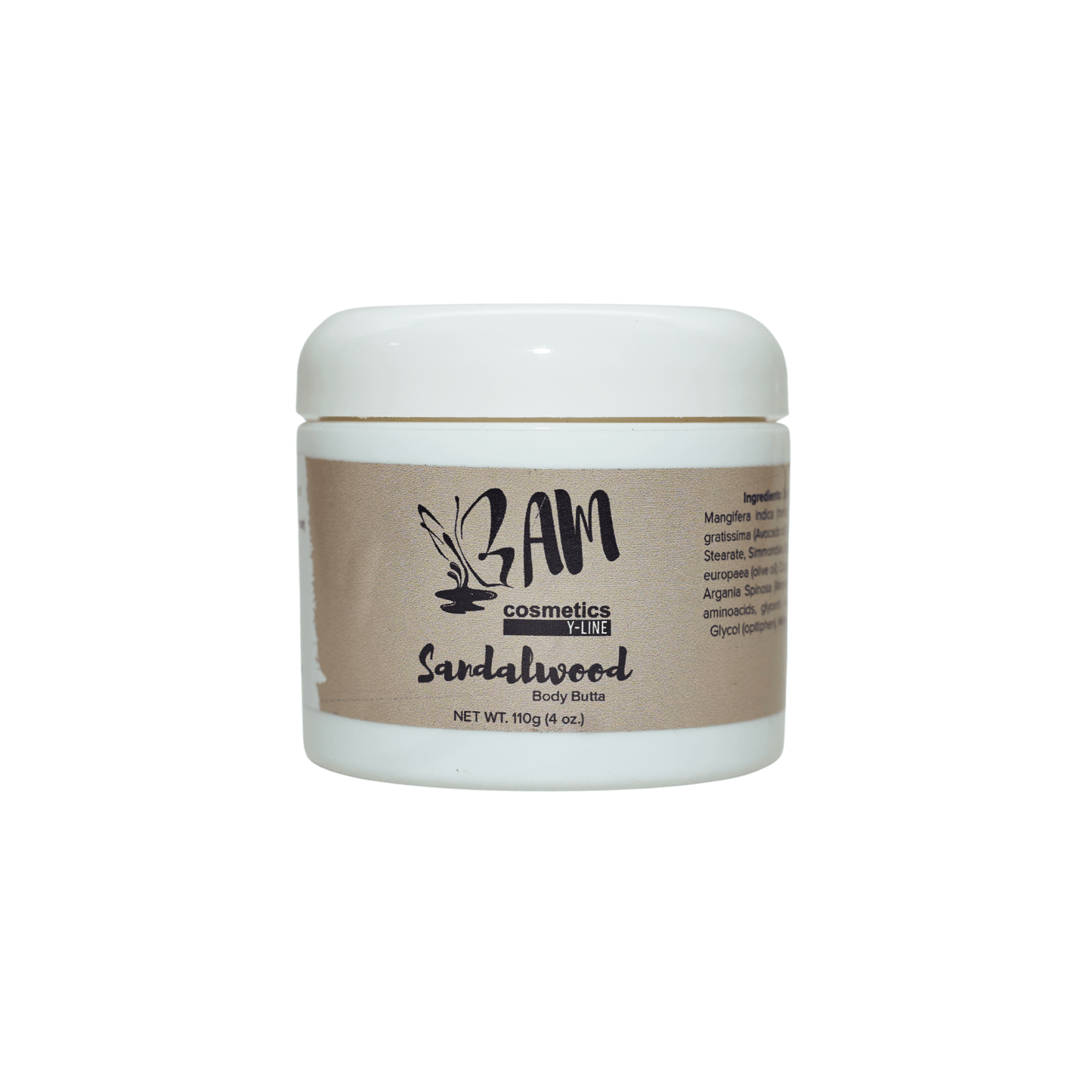 Body Butta - Sandalwood (4oz) - BAM Cosmetics Store, Natural skincare products, body butters, organic body butters, moisturizing body butters, best natural body butters for dry skin, fragrance free body creams, vegan body cream, luxury skincare, Shea butter skin benefits, body butters for glowing skin, body butters for winter skin, chemical-free body butters, paraben-free body butters, affordable natural skincare, luxury body butters and lotions, All-natural beauty products, skincare for men