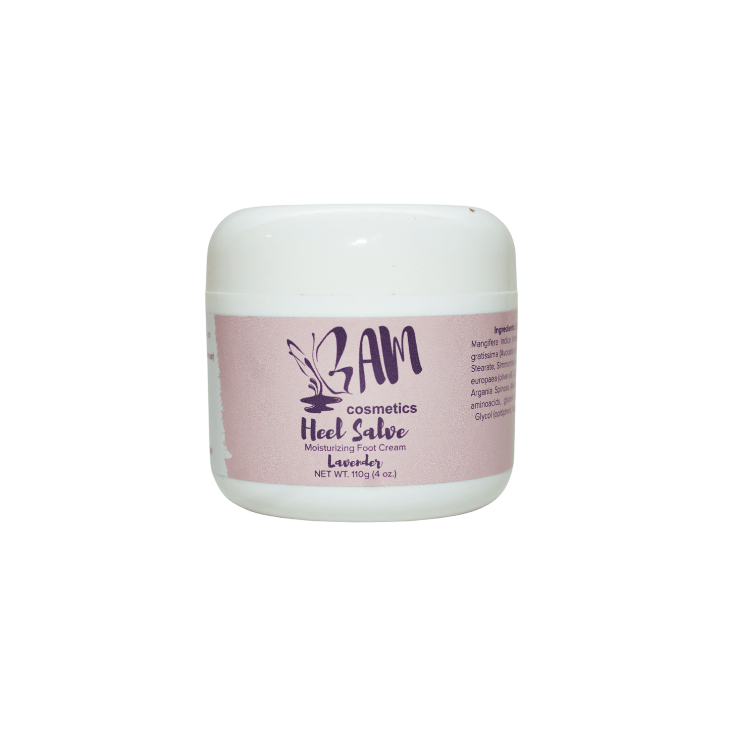 Heel Salve - Lavender (4oz) - BAM Cosmetics Store Natural skincare products, body butters, organic body butters, moisturizing body butters, best natural body butters for dry skin, fragrance free body creams, vegan body cream, luxury skincare, Shea butter skin benefits, body butters for glowing skin, body butters for winter skin, chemical-free body butters, paraben-free body butters, affordable natural skincare, luxury body butters and lotions, All-natural beauty products, cracked heel remedy