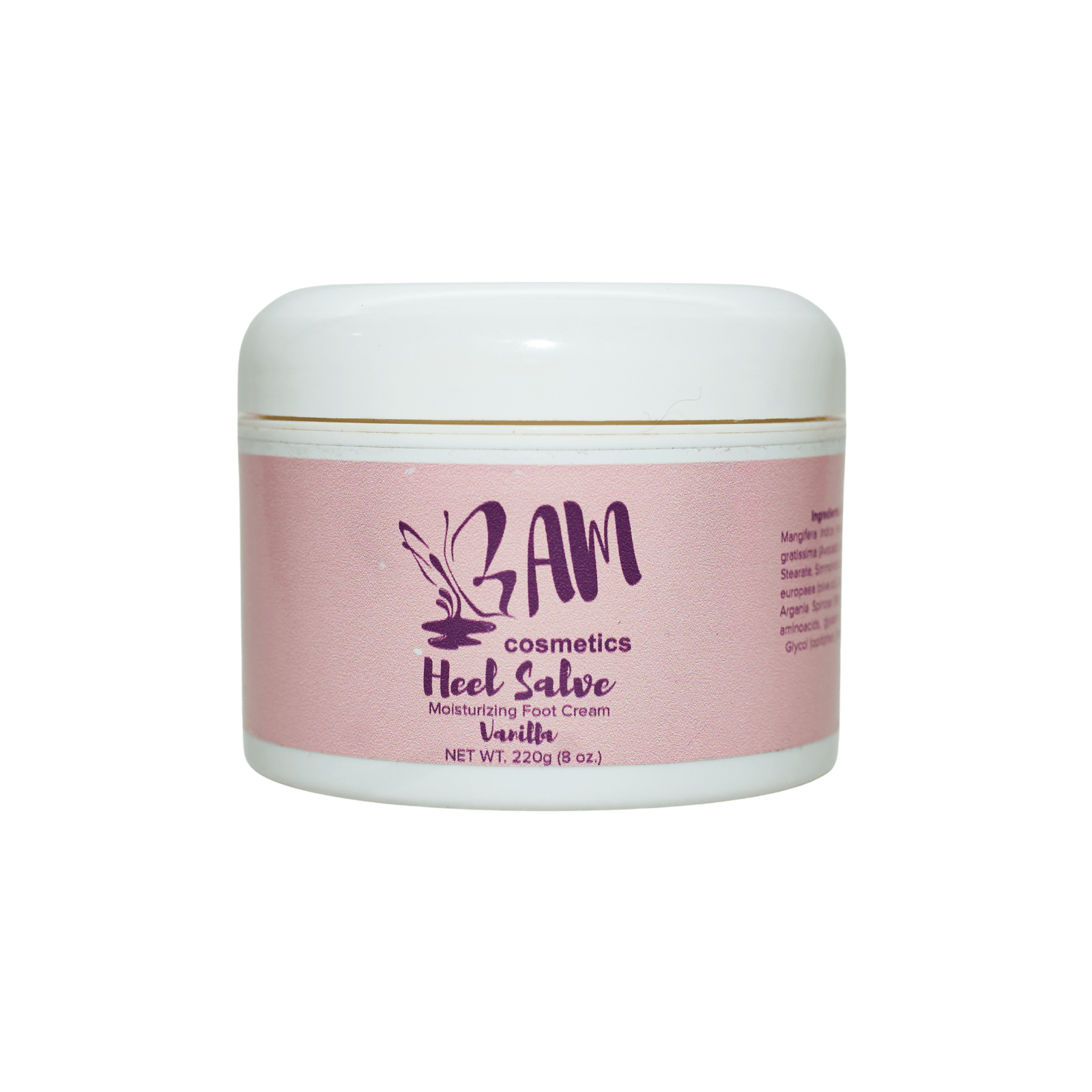 Heel Salve - Vanilla (8oz) - BAM Cosmetics Store, Natural skincare products, body butters, organic body butters, moisturizing body butters, best natural body butters for dry skin, fragrance free body creams, vegan body cream, luxury skincare, Shea butter skin benefits, body butters for glowing skin, body butters for winter skin, chemical-free body butters, paraben-free body butters, affordable natural skincare, luxury body butters and lotions, All-natural beauty products, vanilla