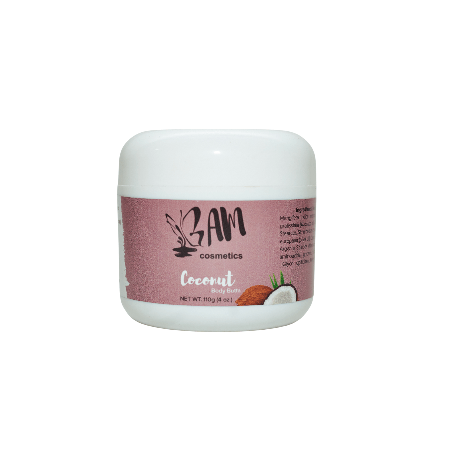 Body Butta - Coconut (4oz) - BAM Cosmetics Store, natural skincare products, body butters, organic body butters, moisturizing body butters, best natural body butters for dry skin, fragrance free body creams, vegan body cream, luxury skincare, Shea butter skin benefits, body butters for glowing skin, best moisturisers for dry skin, chemical-free body butters, paraben-free body butters,  skincare, luxury body butters and lotions, All-natural beauty products, coconut scented