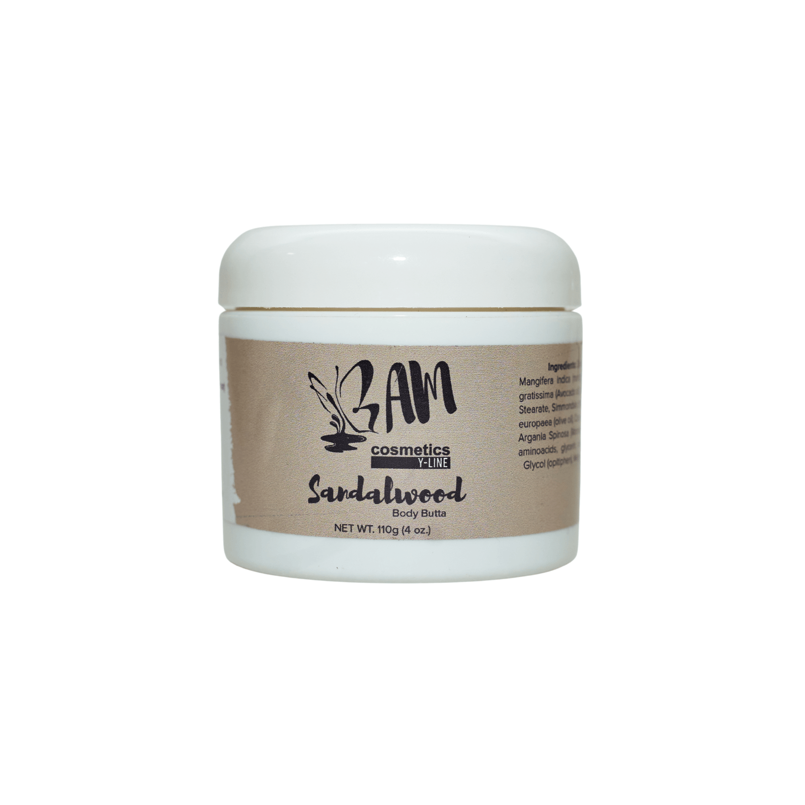 Body Butta - Sandalwood (4oz) - BAM Cosmetics Store, Natural skincare products, body butters, organic body butters, moisturizing body butters, best natural body butters for dry skin, fragrance free body creams, vegan body cream, luxury skincare, Shea butter skin benefits, body butters for glowing skin, body butters for winter skin, chemical-free body butters, paraben-free body butters, affordable natural skincare, luxury body butters and lotions, All-natural beauty products,  skincare for men